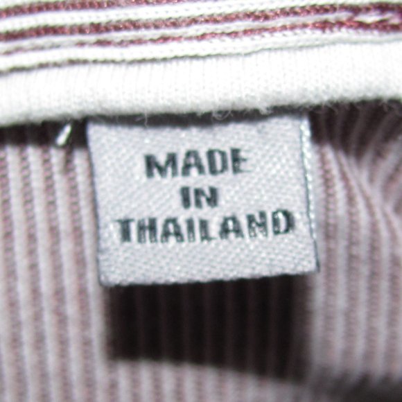 Mens' Linksoul Maroon White Striped Button Front Long Sleeve Shirt Size Medium - Picture 8 of 8